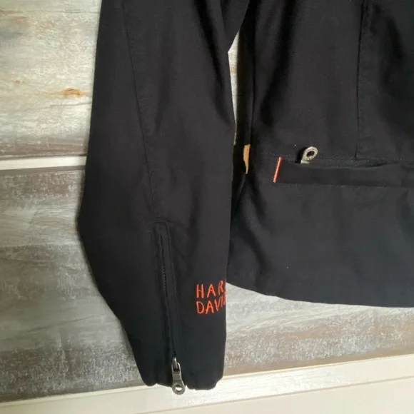 Harley Davidson Asymmetrical Zip Black Jacket - Picture 4 of 12